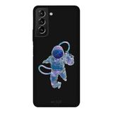 Samsung Galaxy S21 Plus İle Uyumlu Siyah Astro Desenli Silikon Kılıf