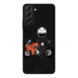 Samsung Galaxy S21 Plus İle Uyumlu Siyah Cool Rider Desenli Silikon Kılıf