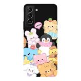 Samsung Galaxy S21 Plus İle Uyumlu Siyah Cuddle Crew Desenli Silikon Kılıf