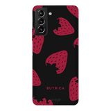 Samsung Galaxy S21 Plus İle Uyumlu Siyah Dark Cherry Desenli Silikon Kılıf