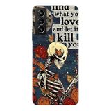 Samsung Galaxy S21 Plus İle Uyumlu Siyah Deadly Bloom Desenli Silikon Kılıf