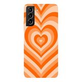 Samsung Galaxy S21 Plus İle Uyumlu Siyah Groovy Heart Desenli Silikon Kılıf