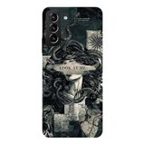 Samsung Galaxy S21 Plus İle Uyumlu Siyah Medusa's Gaze Desenli Silikon Kılıf