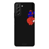 Samsung Galaxy S21 Plus İle Uyumlu Siyah Mini Spider Desenli Silikon Kılıf