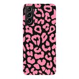Samsung Galaxy S21 Plus İle Uyumlu Siyah Pink Panthera Desenli Silikon Kılıf