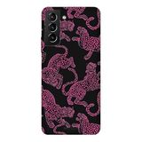 Samsung Galaxy S21 Plus İle Uyumlu Siyah Pink Roar Desenli Silikon Kılıf