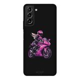 Samsung Galaxy S21 Plus İle Uyumlu Siyah Pink Rush Desenli Silikon Kılıf