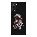 Samsung Galaxy S21 Plus İle Uyumlu Siyah Race Queen Desenli Silikon Kılıf