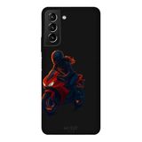 Samsung Galaxy S21 Plus İle Uyumlu Siyah Red Rider Desenli Silikon Kılıf