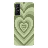 Samsung Galaxy S21 Plus İle Uyumlu Siyah Sage Hearts Desenli Silikon Kılıf