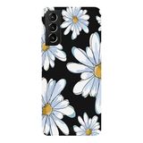 Samsung Galaxy S21 Plus İle Uyumlu Siyah Soft Petals Desenli Silikon Kılıf