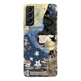 Samsung Galaxy S21 Plus İle Uyumlu Siyah Starry Promises Desenli Silikon Kılıf