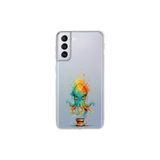 Samsung Galaxy S21 Plus ile uyumlu Splash ahtapot tasarımlı şeffaf silikon kılıf