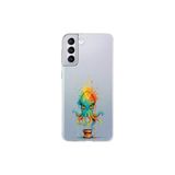 Samsung Galaxy S21 Plus ile uyumlu Splash ahtapot Tasarımlı Slimfit şeffaf silikon kılıf