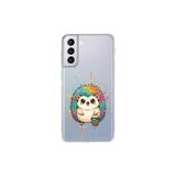 Samsung Galaxy S21 Plus ile Uyumlu Splash Kirpi Tasarımlı Şeffaf Silikon Kılıf