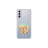 Samsung Galaxy S21 Plus ile Uyumlu Splash Köpek Tasarımlı Şeffaf Silikon Kılıf