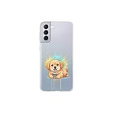 Samsung Galaxy S21 Plus ile Uyumlu Splash Köpek Tasarımlı Slimfit Şeffaf Silikon Kılıf