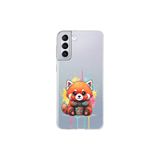 Samsung Galaxy S21 Plus ile Uyumlu Splash Tilki Tasarımlı Slimfit Şeffaf Silikon Kılıf