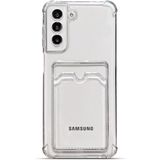 Samsung Galaxy S21 Plus Kapak Kamera Korumalı Kartlıklı Darbe Emici Özellikli Şeffaf Silikon Kılıf