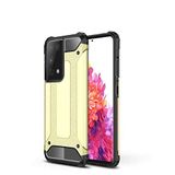 Samsung Galaxy S21 Ultra ile uyumlu Çİft Katman Koruyucu Crash Military Tank Kılıf - Gold