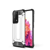 Samsung Galaxy S21 Ultra ile uyumlu Çİft Katman Koruyucu Crash Military Tank Kılıf - Gri