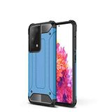 Samsung Galaxy S21 Ultra ile uyumlu Çİft Katman Koruyucu Crash Military Tank Kılıf - Mavi