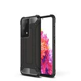 Samsung Galaxy S21 Ultra ile uyumlu Çİft Katman Koruyucu Crash Military Tank Kılıf - Siyah