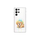 Samsung Galaxy S21 Ultra ile Uyumlu Splash Köpek Tasarımlı Şeffaf Silikon Kılıf