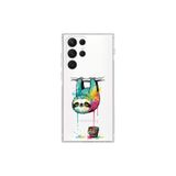 Samsung Galaxy S21 Ultra ile Uyumlu Splash Tembel Hayvan Tasarımlı Şeffaf Silikon Kılıf