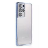 Samsung Galaxy S21 Ultra Kılıf Lensli Silikon - Açık Mavi-(5796)