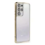 Samsung Galaxy S21 Ultra Kılıf Lensli Silikon - Gold