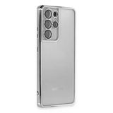 Samsung Galaxy S21 Ultra Kılıf Lensli Silikon - Gümüş