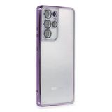 Samsung Galaxy S21 Ultra Kılıf Lensli Silikon - Mor-(5796)