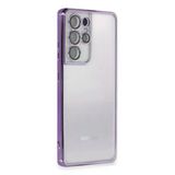 Samsung Galaxy S21 Ultra Kılıf Lensli Silikon - Mor