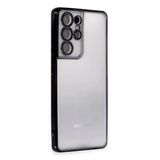 Samsung Galaxy S21 Ultra Kılıf Lensli Silikon - Siyah-(5796)