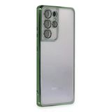Samsung Galaxy S21 Ultra Kılıf Lensli Silikon - Yeşil
