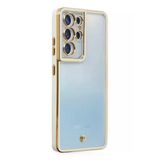 Samsung Galaxy S21 Ultra Kılıf Liva Lens Silikon - Beyaz-(5796)