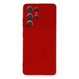 Samsung Galaxy S21 Ultra Kılıf Nano İçi Kadife Silikon - Kırmızı-(5796)