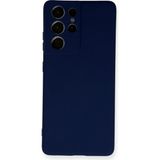 Samsung Galaxy S21 Ultra Kılıf Nano Içi Kadife Silikon - LACIVERT-(5796)