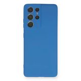 Samsung Galaxy S21 Ultra Kılıf Nano Içi Kadife Silikon - MAVI-(5796)