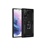 Samsung Galaxy S21 Ultra Kılıf Sofya Yüzüklü Silikon Kapak - Siyah-(5796)