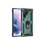 Samsung Galaxy S21 Ultra Kılıf Sofya Yüzüklü Silikon Kapak - Yeşil-(5796)