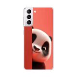 Samsung Galaxy S21 Uyumlu Şeffaf Kılıf 4 Peluş Panda Tasarımlı