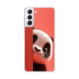 Samsung Galaxy S21+ Uyumlu Şeffaf Kılıf 4 Peluş Panda Tasarımlı