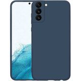 Samsung Galaxy S22 Kılıf Kadife Lansman Soft Yumuşak Liquid Silikon Kamera Korumalı Mara - Lacivert