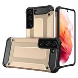 Samsung Galaxy S22 Plus ile uyumlu Çİft Katman Koruyucu Crash Military Tank Kılıf - Gold
