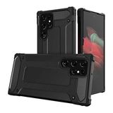 Samsung Galaxy S22 Ultra ile uyumlu Çİft Katman Koruyucu Crash Military Tank Kılıf - Siyah