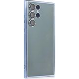 Samsung Galaxy S22 Ultra Kılıf Lensli Silikon - Açık Mavi-(5796)