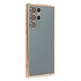 Samsung Galaxy S22 Ultra Kılıf Lensli Silikon - Gold