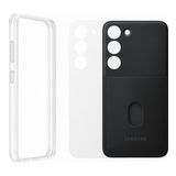 Samsung Galaxy S23 Çerçeveli & Kart Yuvalı Siyah Telefon Kılıfı